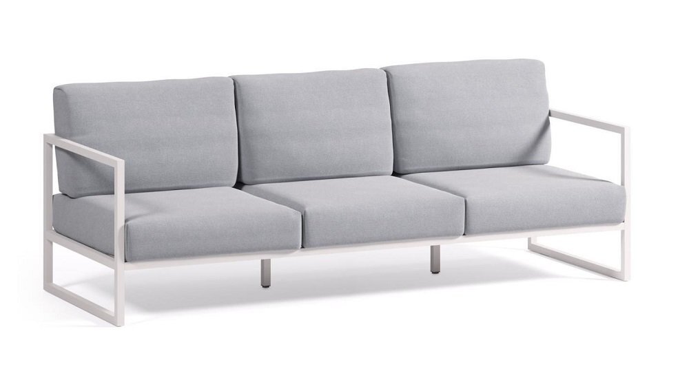Kave Home COMOVA - Outdoor Sofa -  3 sitzer - Weiss / Blau