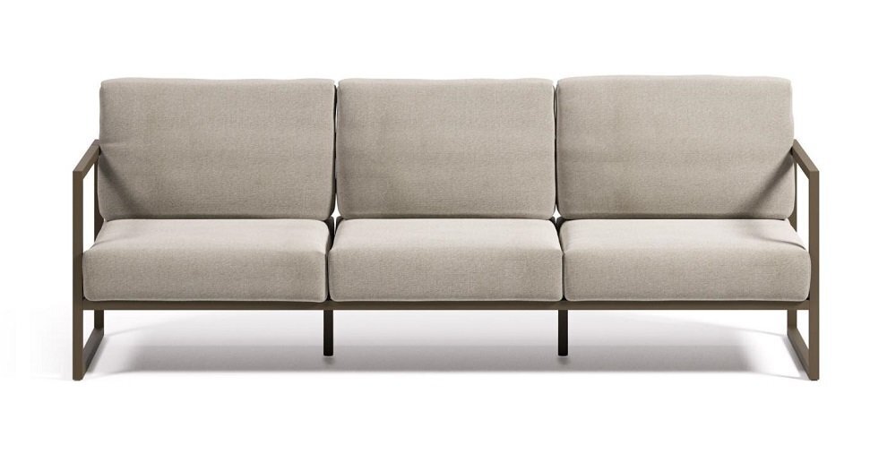 Kave Home COMOVA - Outdoor Sofa -  3 sitzer - Grün / Hellgrau