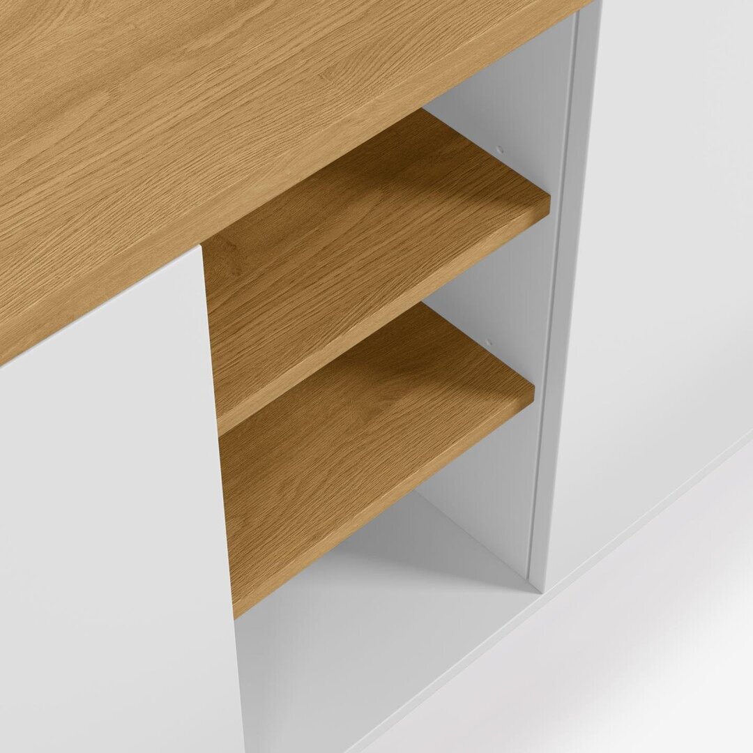 Kave Home ABILEN - Sideboard 180 x 75 cm-Weiß, Natur