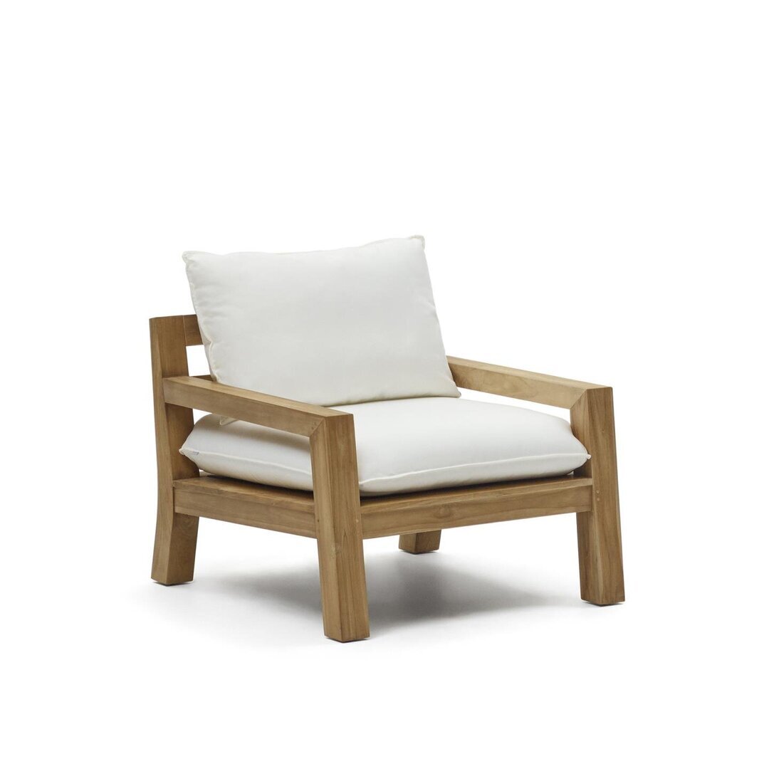 Kave Home FORCANERA - Outdoor Sessel - Weiß - Braun / Natur