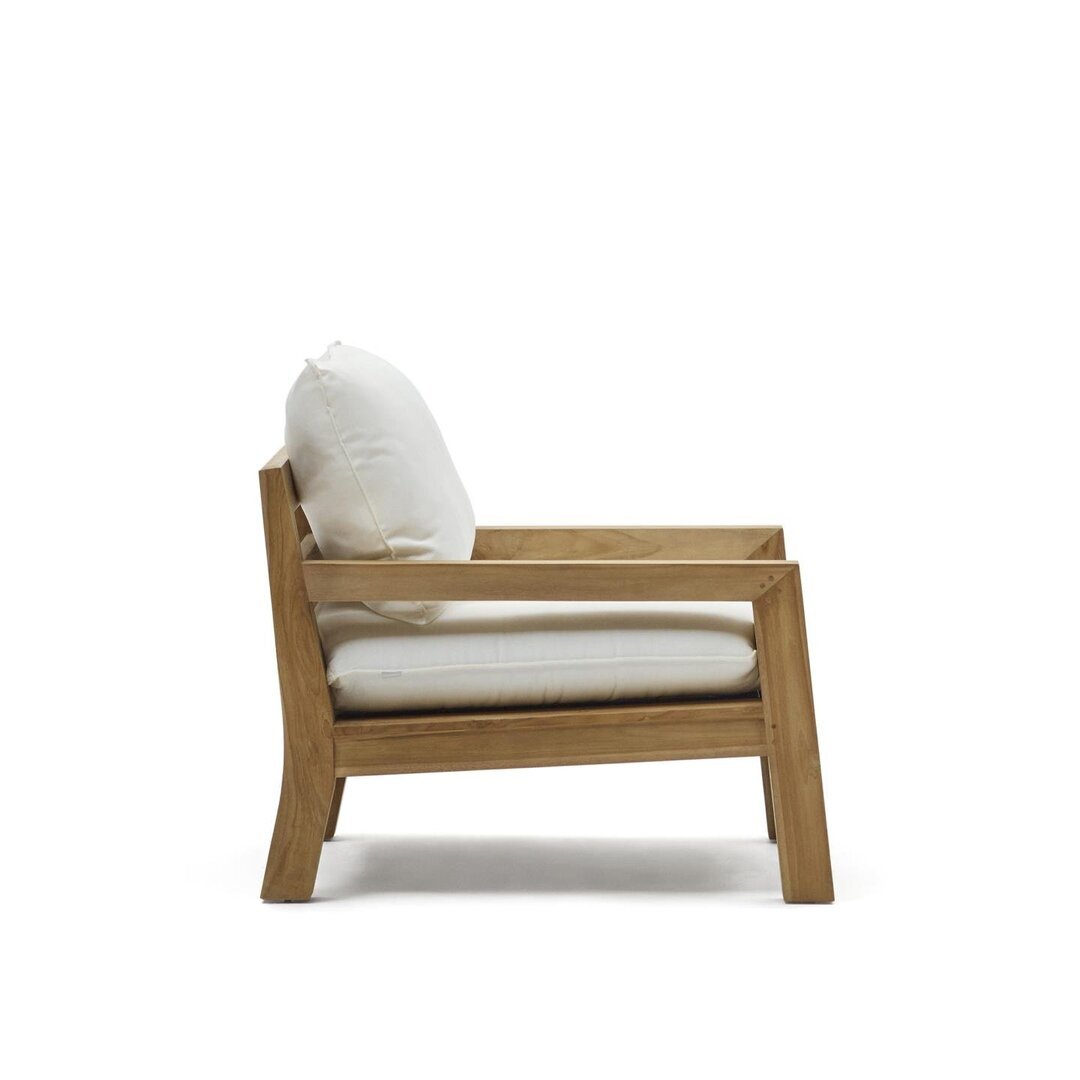 Kave Home FORCANERA - Outdoor Sessel - Weiß - Braun / Natur