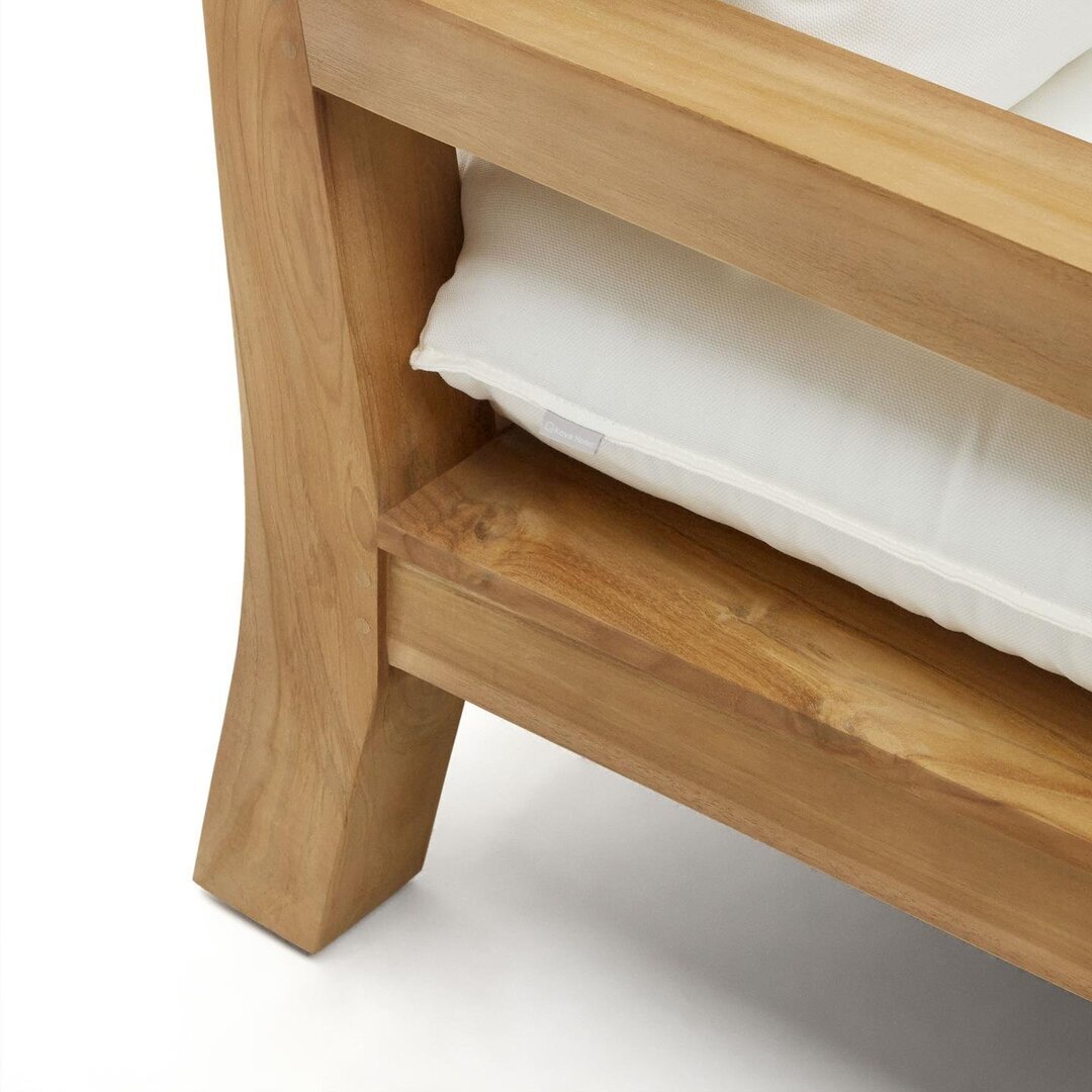Kave Home FORCANERA - Outdoor Sessel - Weiß - Braun / Natur