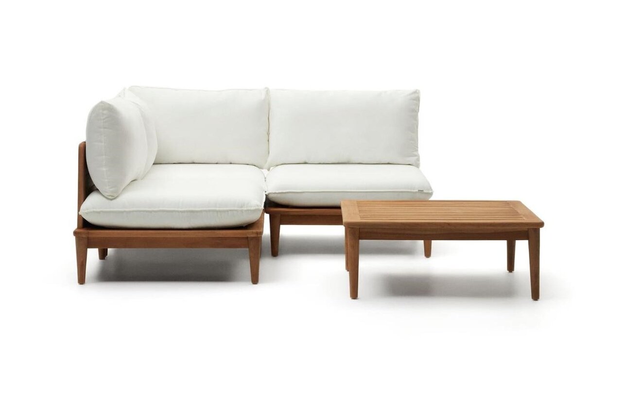 Kave Home PORTITXOL - Outdoor Ecksofa klein mit Couchtisch