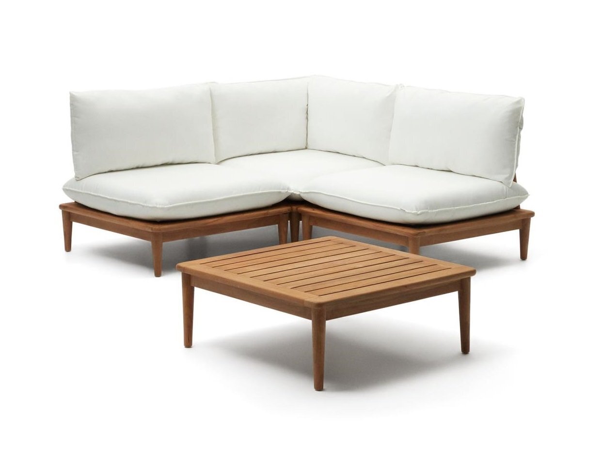Kave Home PORTITXOL - Outdoor Ecksofa klein mit Couchtisch