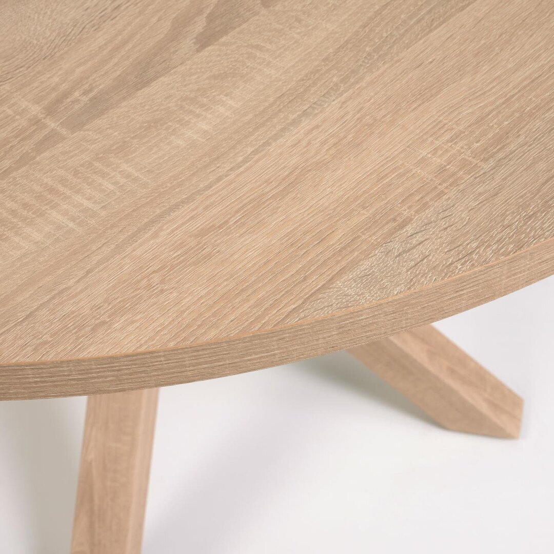 Kave Home ARGO - Tisch rund Ø 119 cm-Natur-Stahlbeine Holzoptik