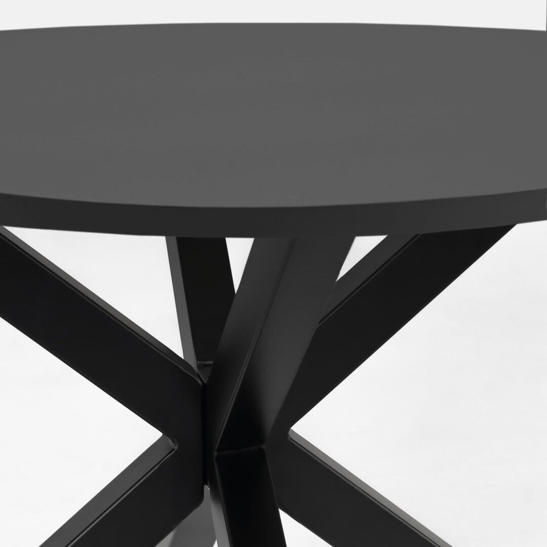 Kave Home ARGO - Tisch rund Ø 119 cm-Schwarz-Stahlbeine schwarz
