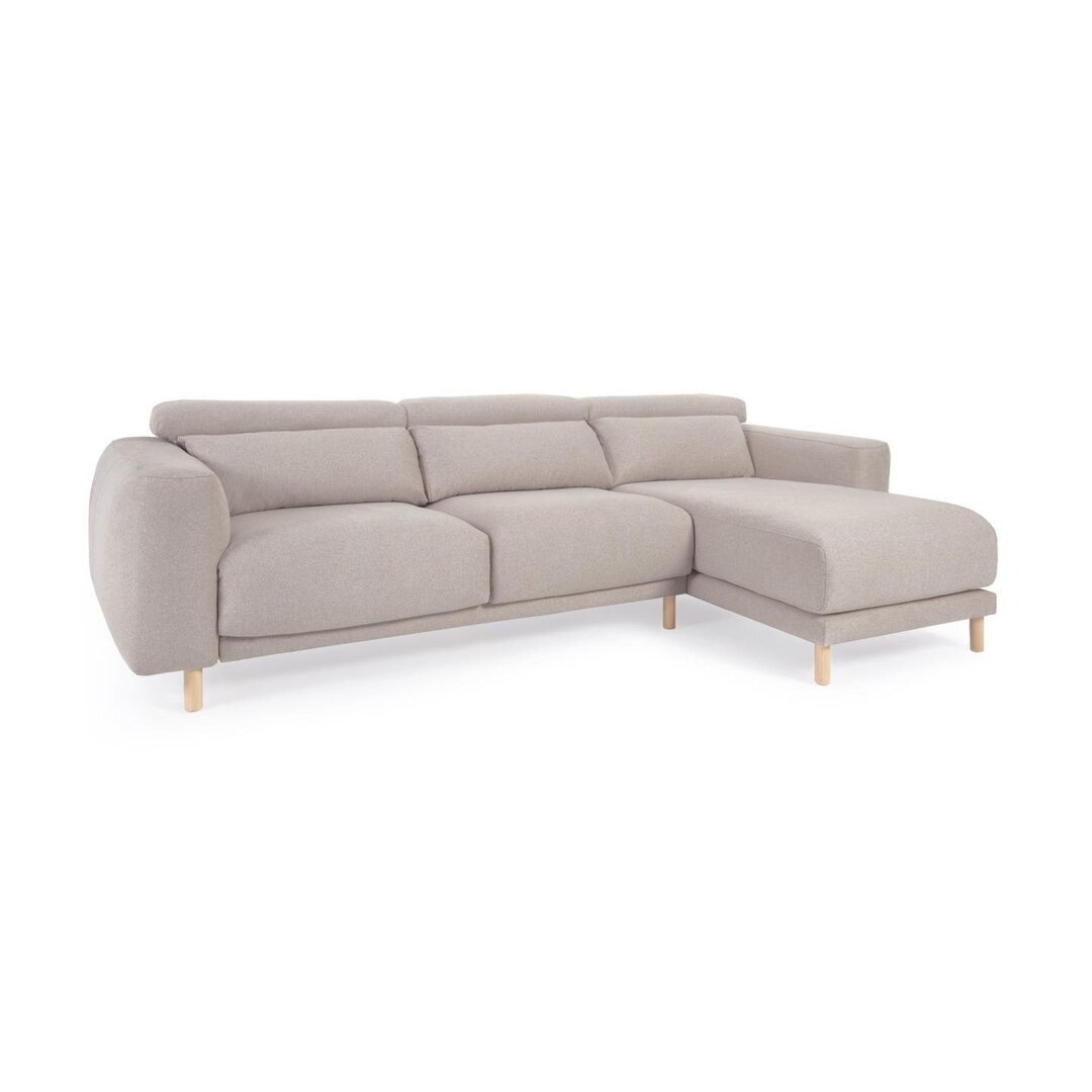 Kave Home SINGA - Sofa 3 Sitzer mit Chaiselongue - Beige - Rechts