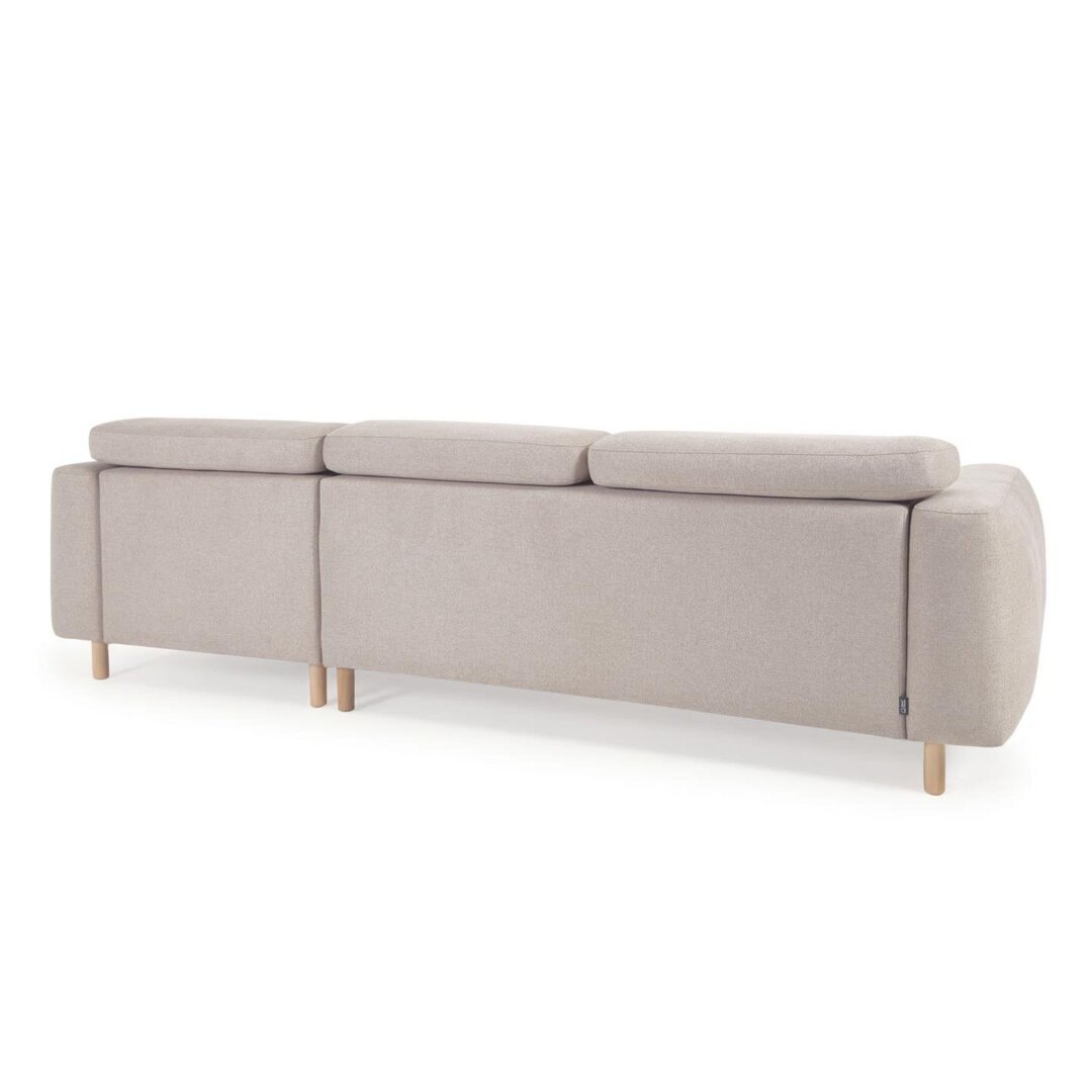 Kave Home SINGA - Sofa 3 Sitzer mit Chaiselongue - Beige - Rechts