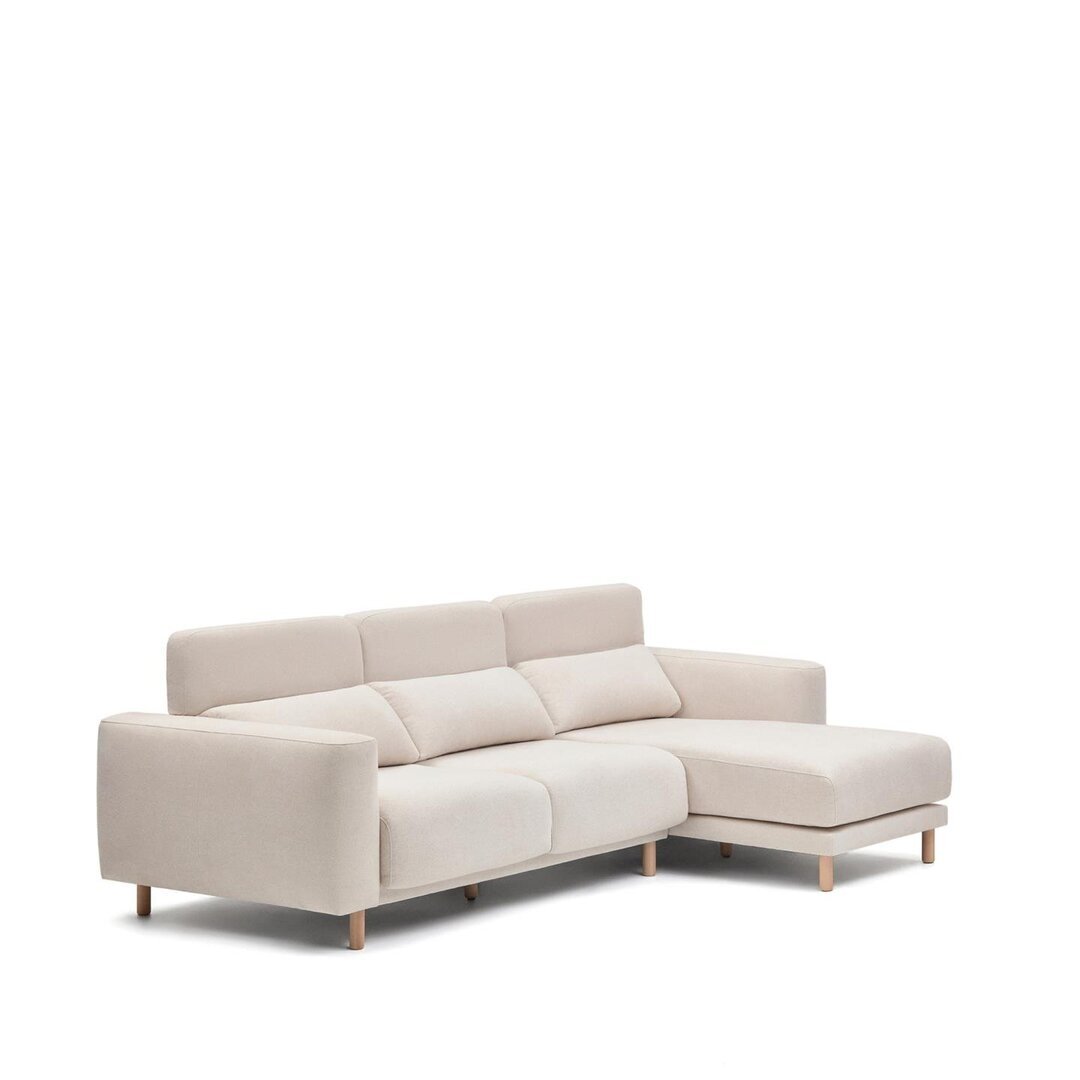 Kave Home SINGA - Sofa 3 Sitzer mit Chaiselongue - Weiss - Rechts