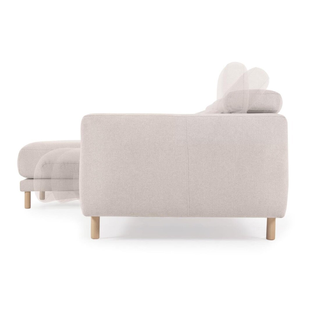 Kave Home SINGA - Sofa 3 Sitzer mit Chaiselongue - Weiss - Links