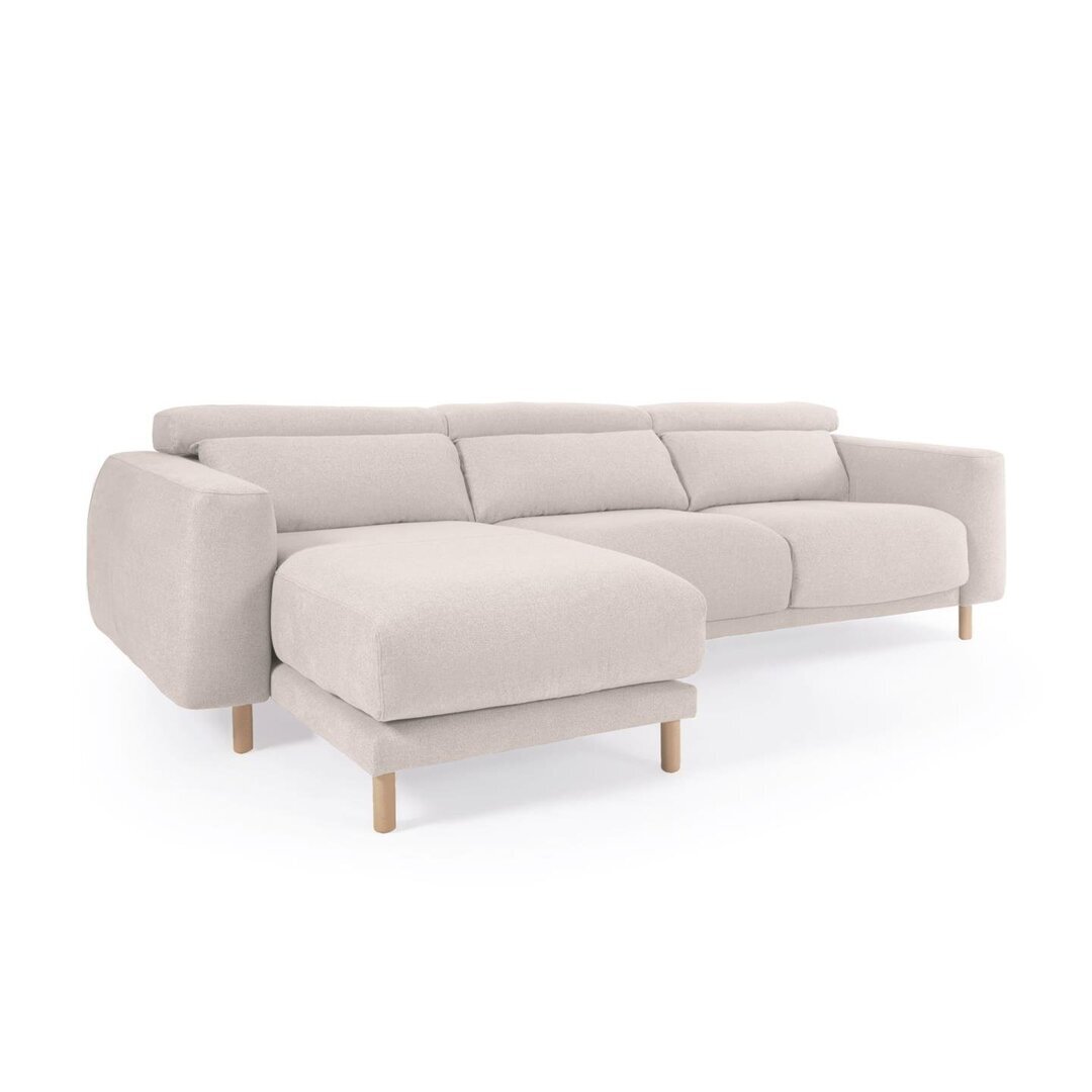 Kave Home SINGA - Sofa 3 Sitzer mit Chaiselongue - Weiss - Links