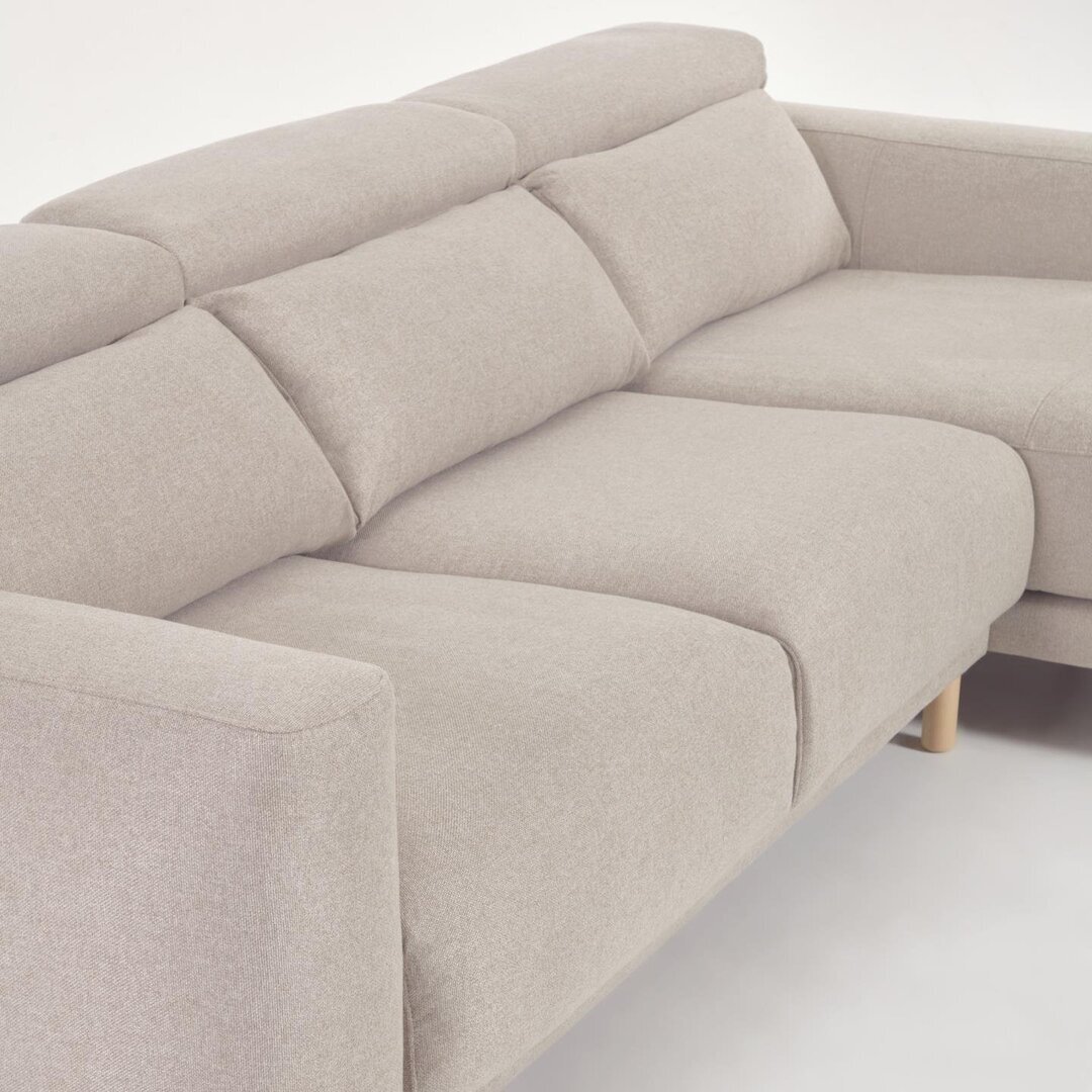 Kave Home SINGA - Sofa 3 Sitzer mit Chaiselongue - Beige - Rechts