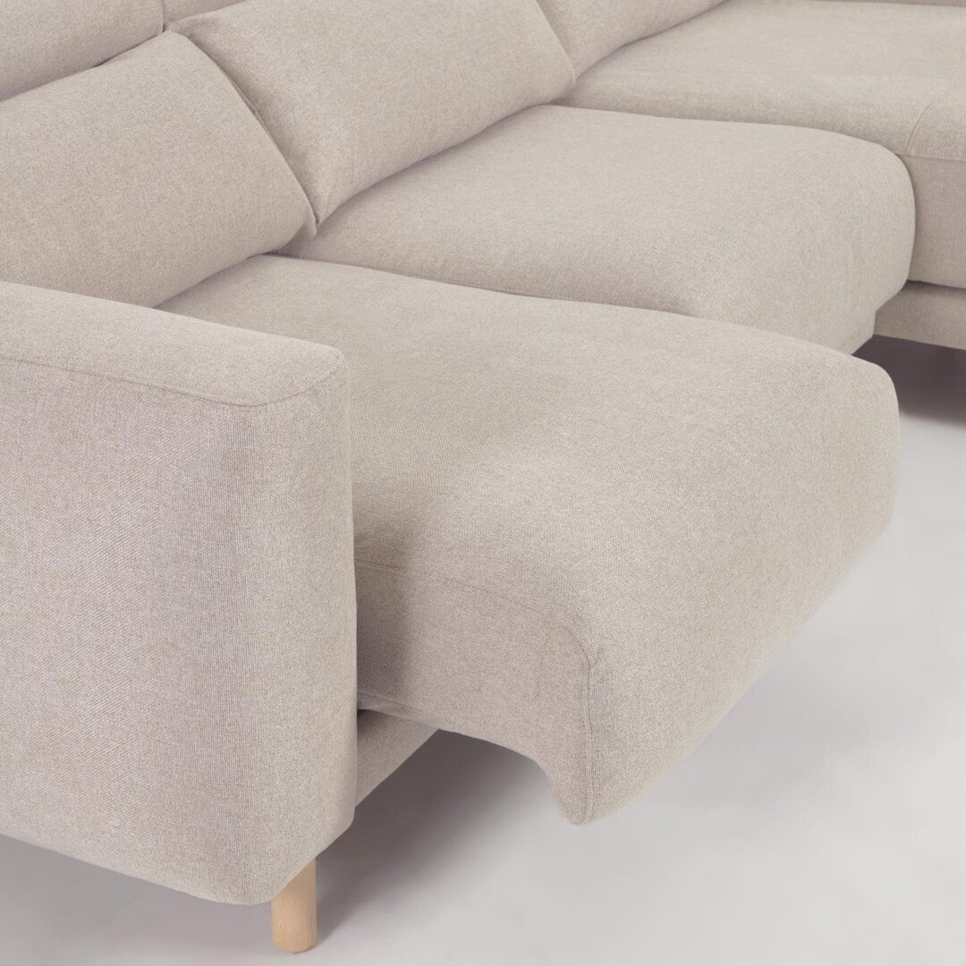 Kave Home SINGA - Sofa 3 Sitzer mit Chaiselongue - Beige - Rechts