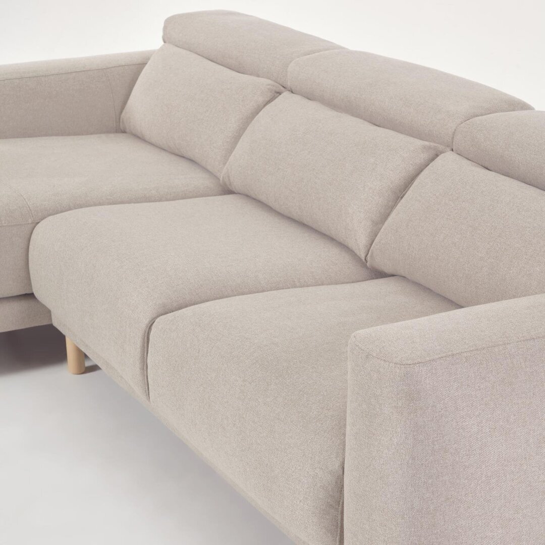 Kave Home SINGA - Sofa 3 Sitzer mit Chaiselongue - Weiss - Rechts