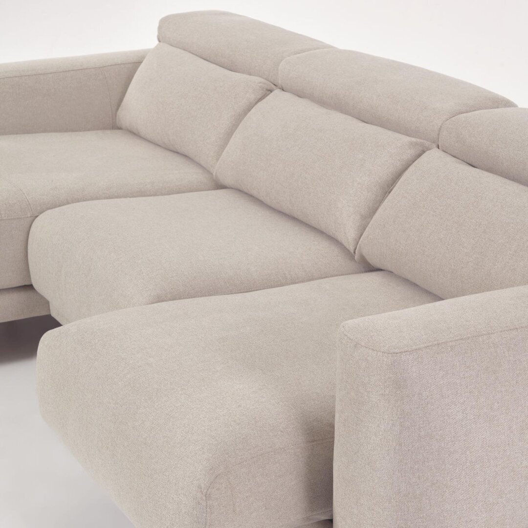 Kave Home SINGA - Sofa 3 Sitzer mit Chaiselongue - Weiss - Rechts