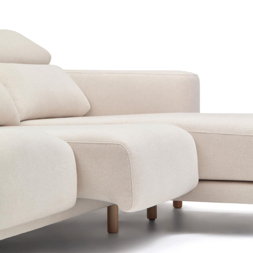 Kave Home SINGA - Sofa 3 Sitzer mit Chaiselongue - Weiss - Links