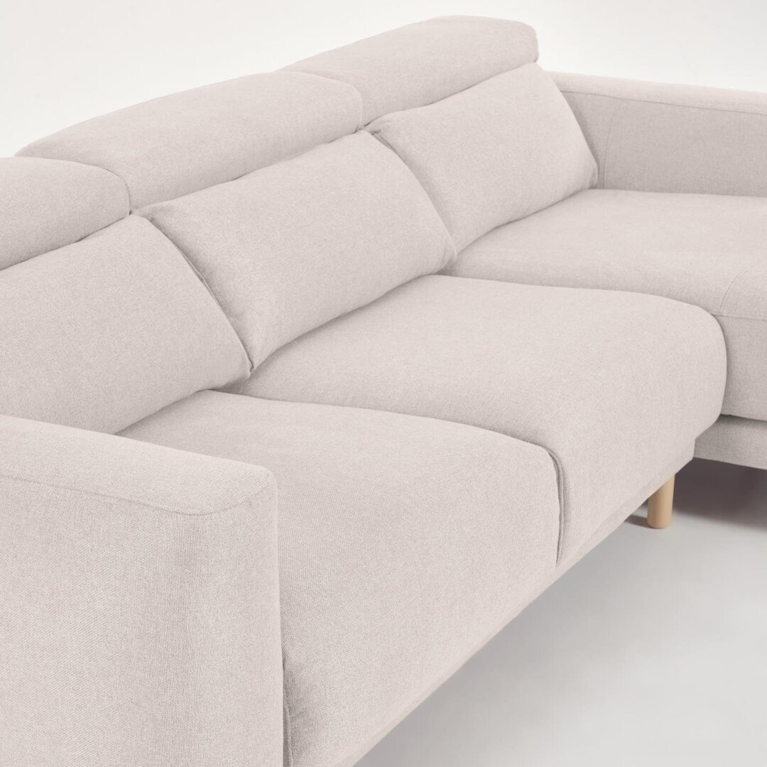 Kave Home SINGA - Sofa 3 Sitzer mit Chaiselongue - Weiss - Links