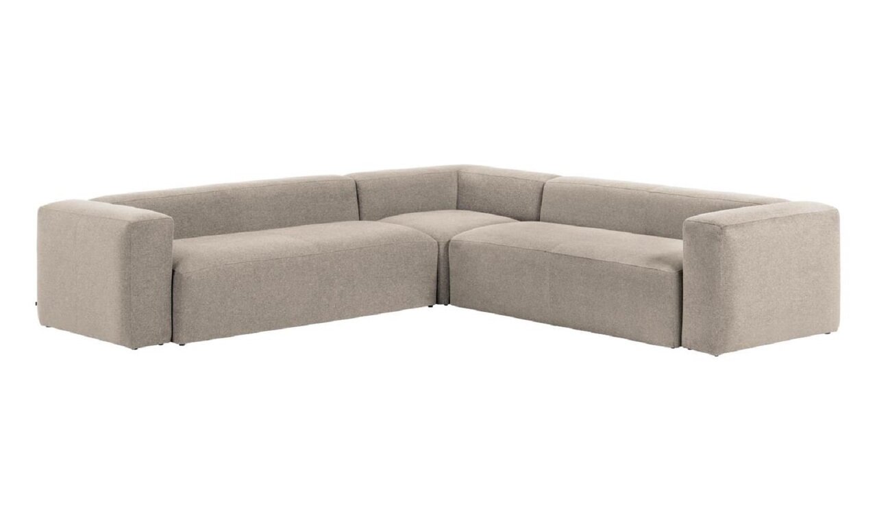 Kave Home BLOK - Ecksofa 6 Sitzer-Beige