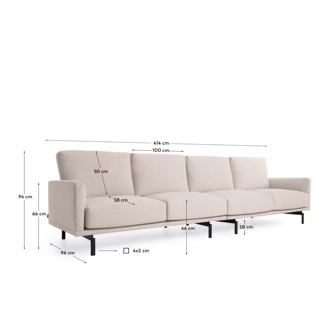 Kave Home GALENE - Sofa 4 Sitzer - H 94 x B 414 x T 96 cm