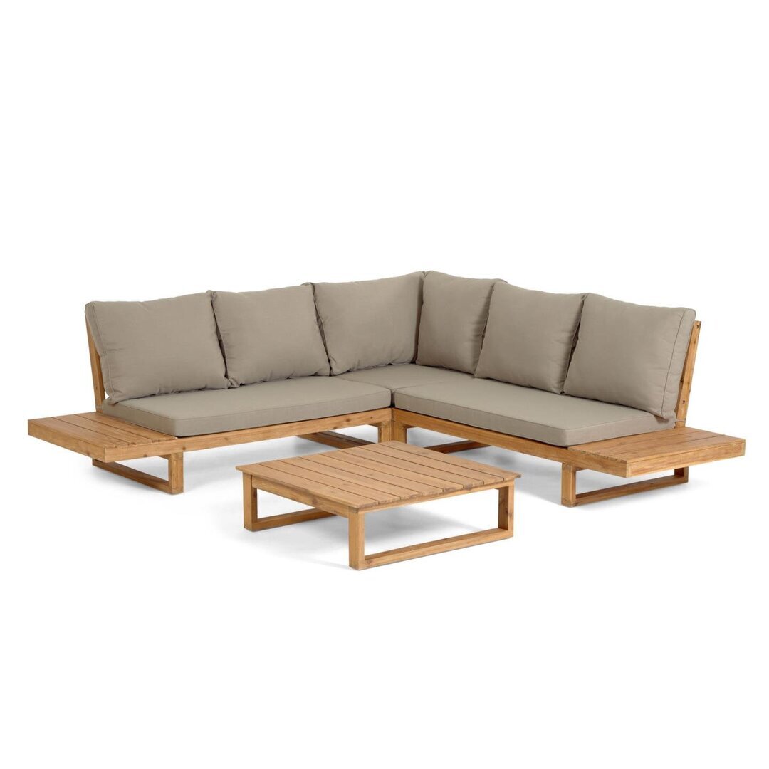 Kave Home FLAVIINA - Outdoor Ecksofa Akazienholz