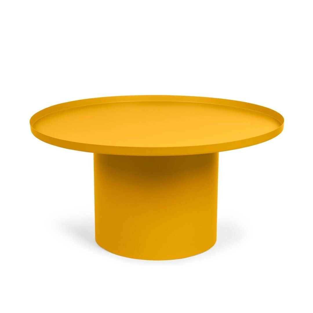 Kave Home FLEKSA - Couchtisch rund Ø 72 cm - Senfgelb