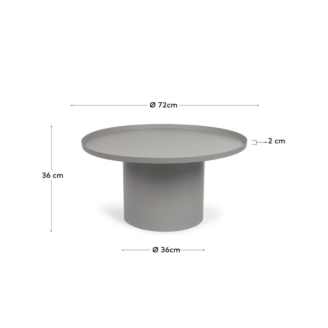 Kave Home FLEKSA - Couchtisch rund Ø 72 cm - Grau