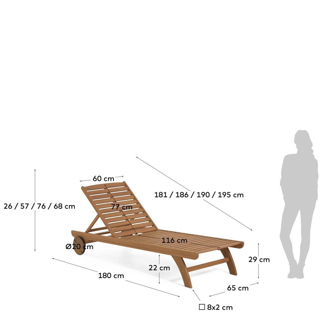 Kave Home BEILA - Sonnenliege Eukalyptusholz
