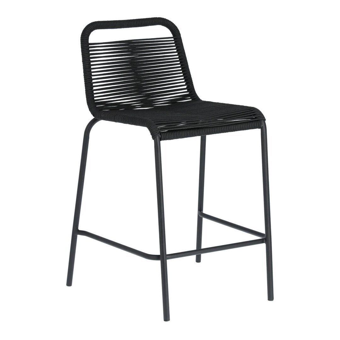Kave Home LAMBTON - Outdoor Barhocker 4er Set - Preis pro Hocker - Schwarz - H 88 x B 53 x T 53cm