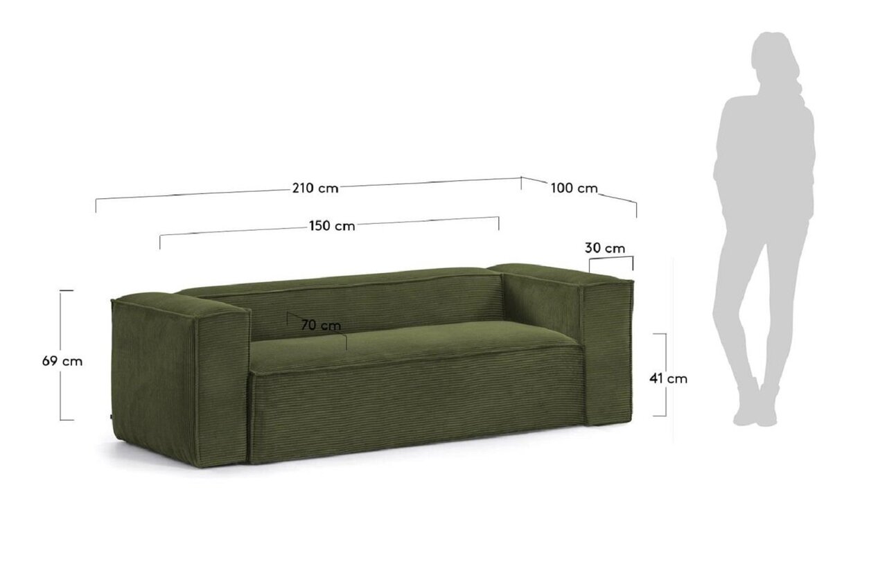 Kave Home BLOK - Sofa 2 Sitzer - Grün