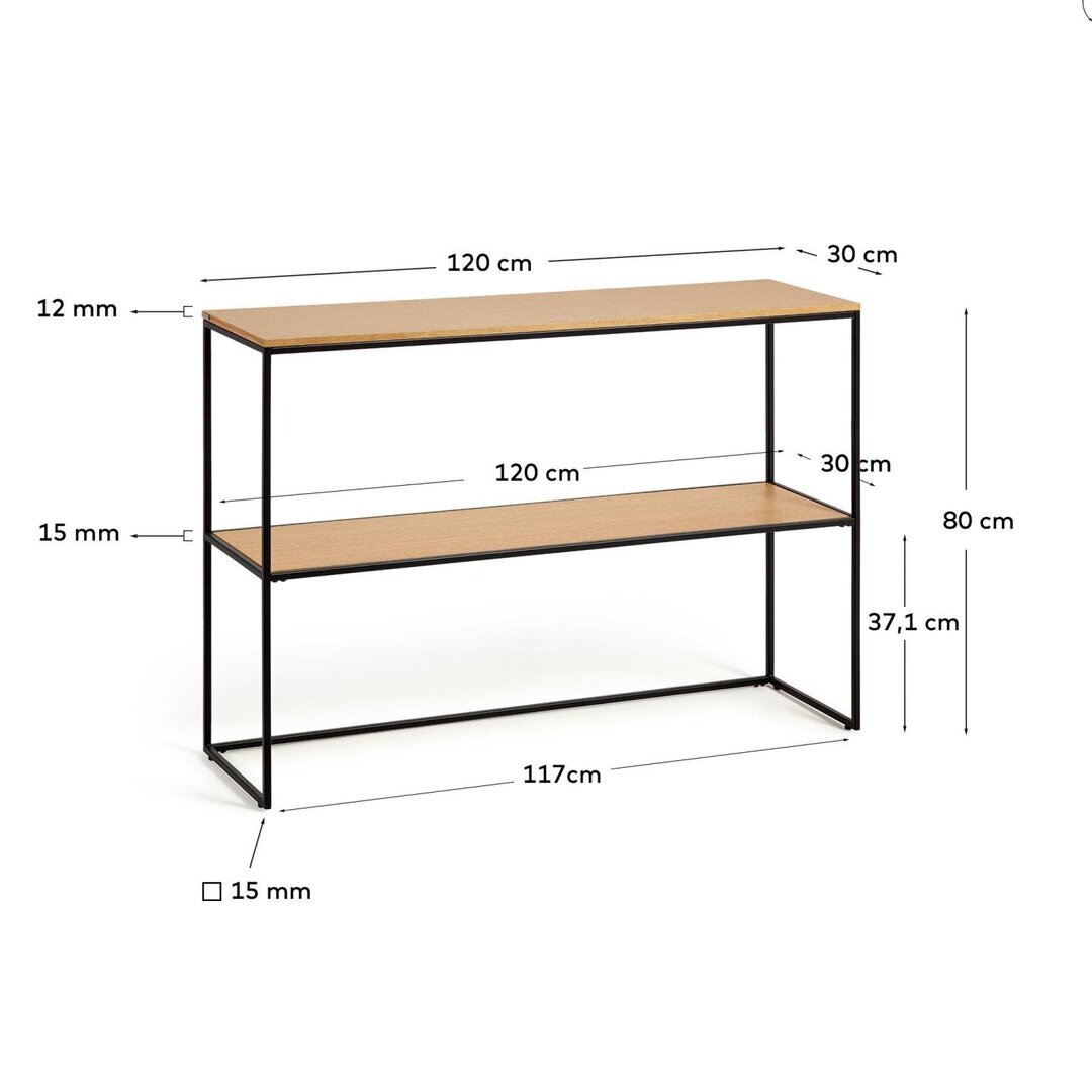 Kave Home YOANA - Konsolentisch Eichenfurnier 120 x 80 cm
