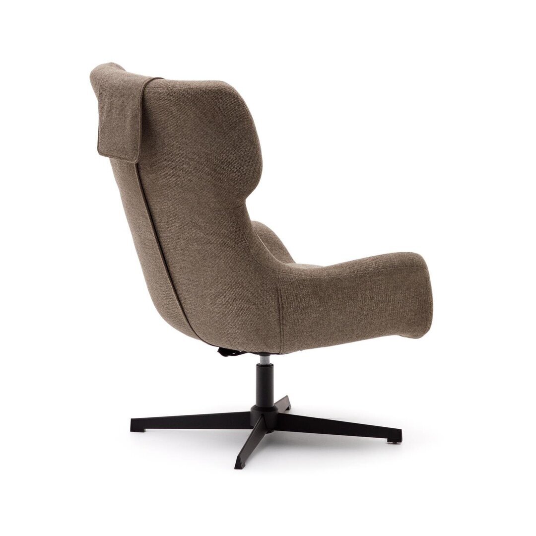 Kave Home ZALINA - Drehsessel mit Chenille Bezug: Braun, Schwarz