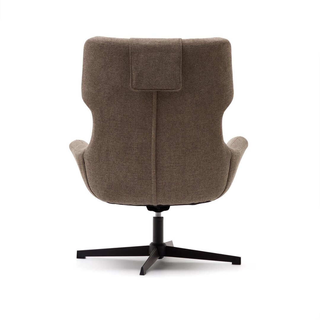 Kave Home ZALINA - Drehsessel mit Chenille Bezug: Braun, Schwarz