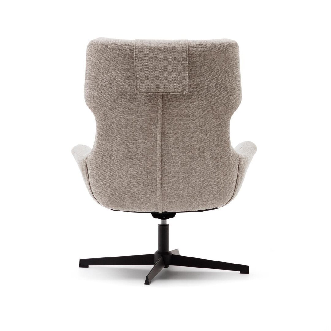 Kave Home ZALINA - Drehsessel mit Chenille Bezug: Beige, Schwarz