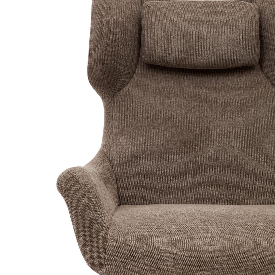 Kave Home ZALINA - Drehsessel mit Chenille Bezug: Braun, Schwarz