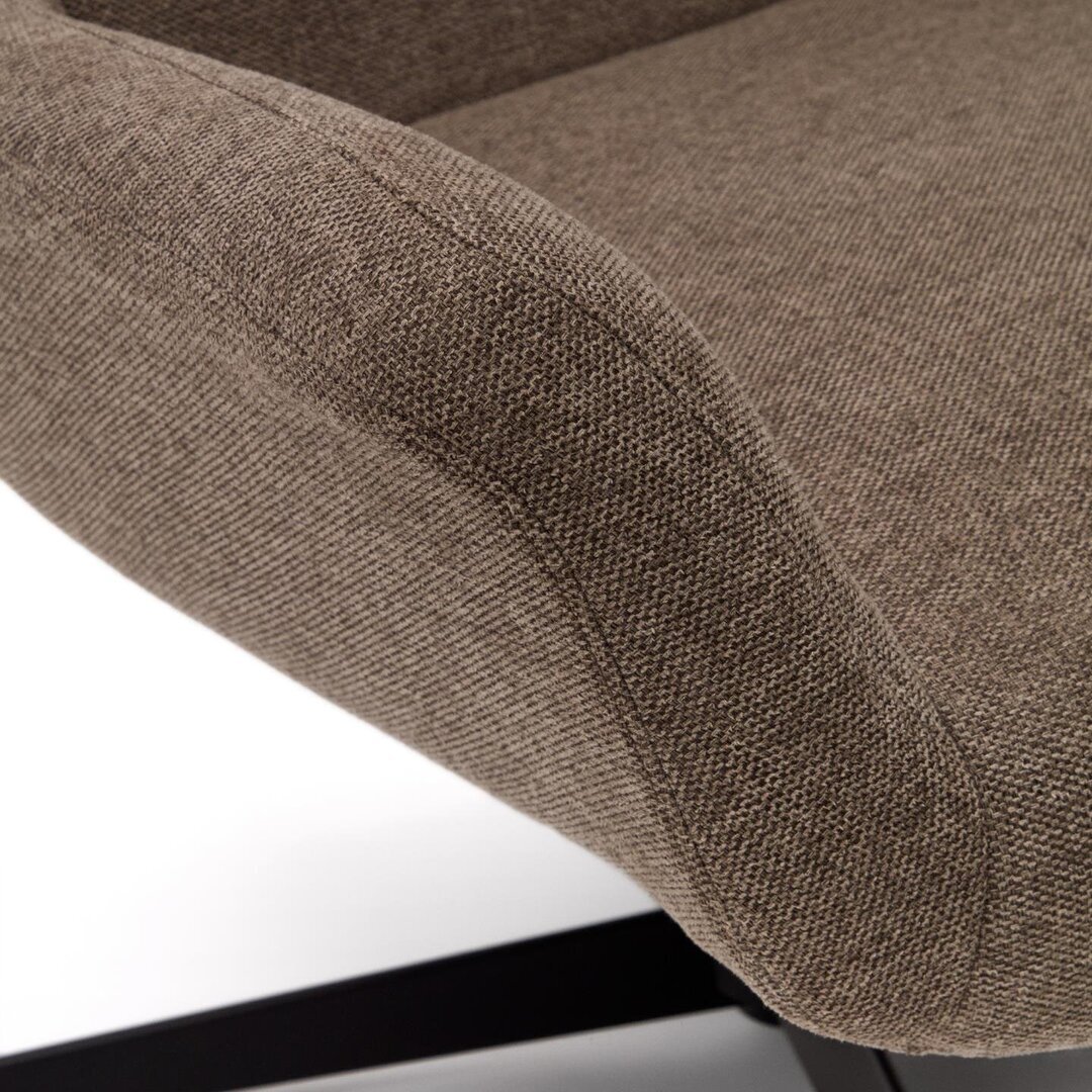 Kave Home ZALINA - Drehsessel mit Chenille Bezug: Braun, Schwarz