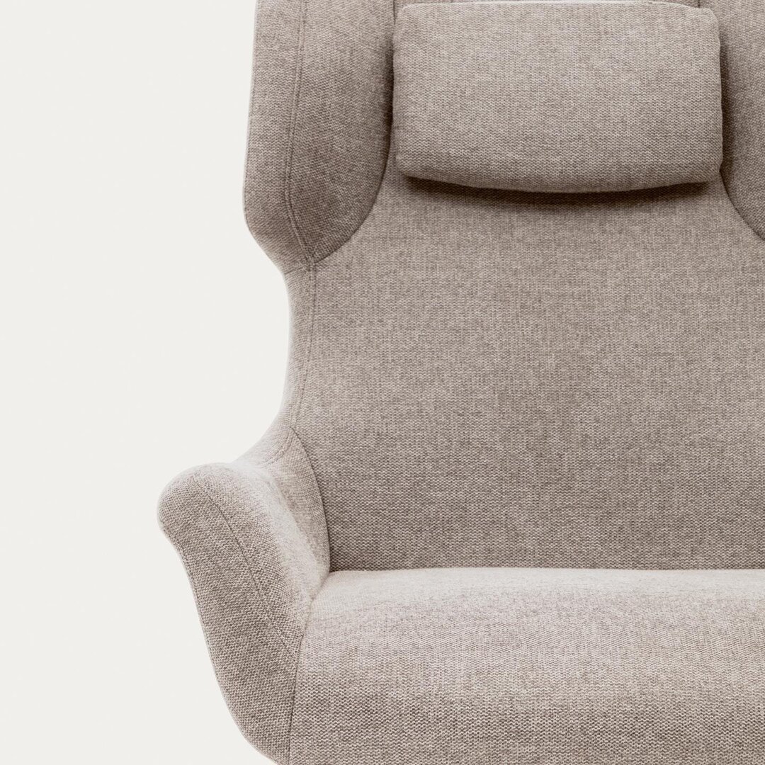 Kave Home ZALINA - Drehsessel mit Chenille Bezug: Beige, Schwarz
