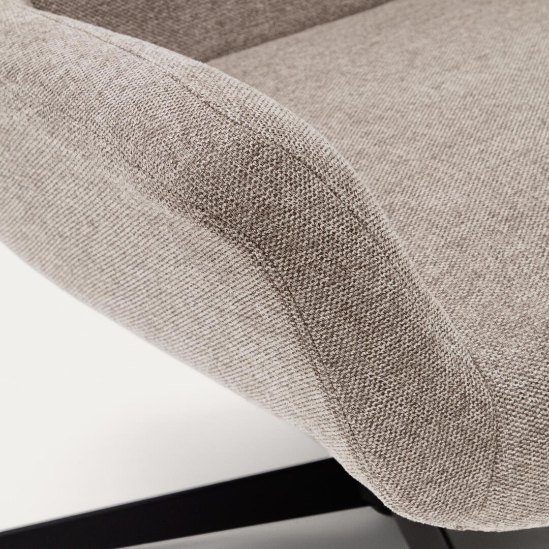 Kave Home ZALINA - Drehsessel mit Chenille Bezug: Beige, Schwarz