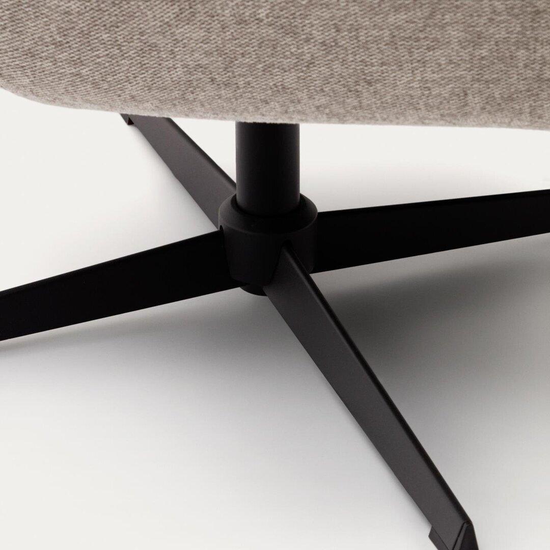 Kave Home ZALINA - Drehsessel mit Chenille Bezug: Beige, Schwarz