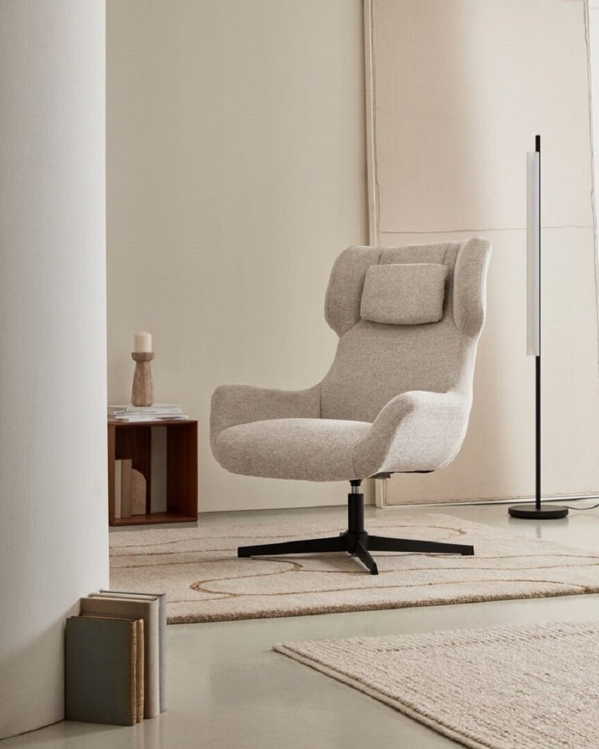 Kave Home ZALINA - Drehsessel mit Chenille Bezug
