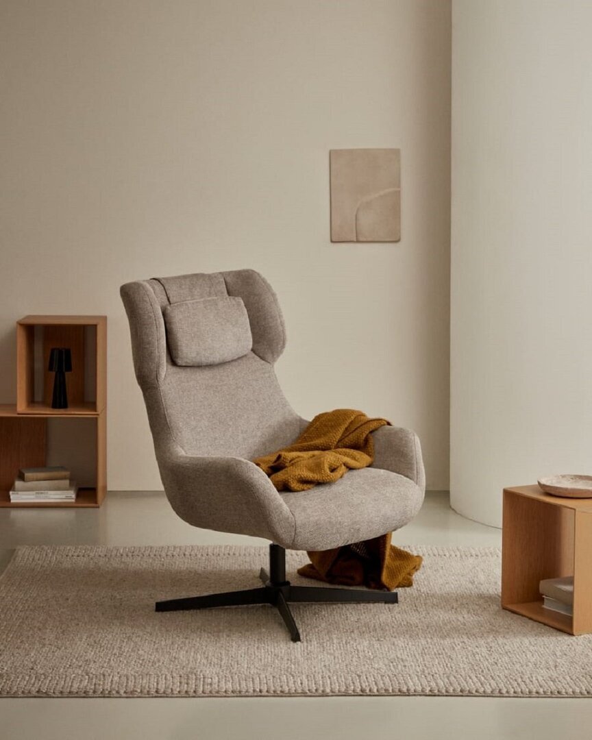 Kave Home ZALINA - Drehsessel mit Chenille Bezug
