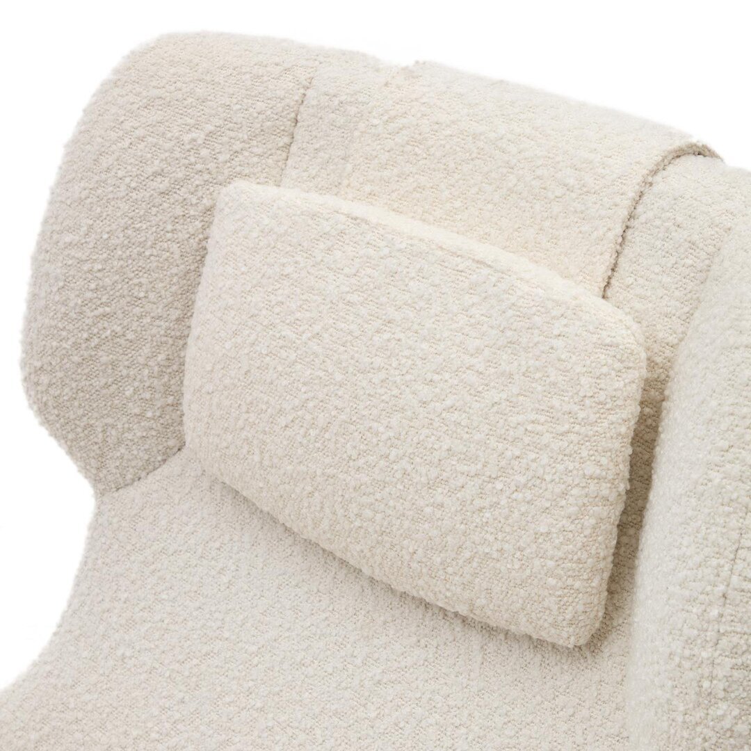 Kave Home ZALINA - Drehsessel mit Bouclé Bezug: Weiß, Schwarz
