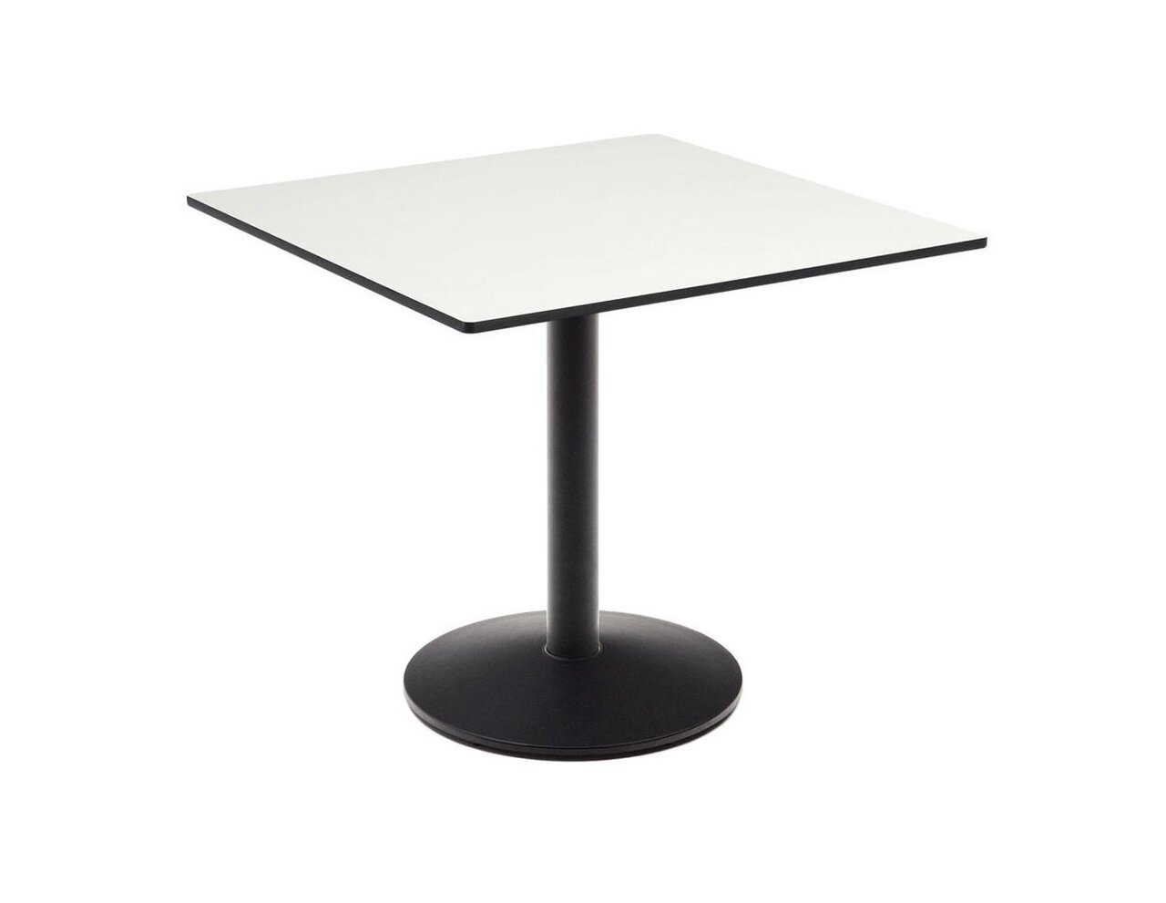 Kave Home ESILDA Gartentisch 90 x 90cm-Weiß - Schwarz