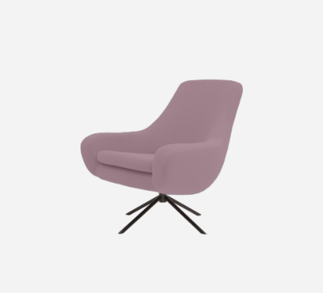 Softline Noomi Lounge Sessel-Felt Melange - 640 Purple