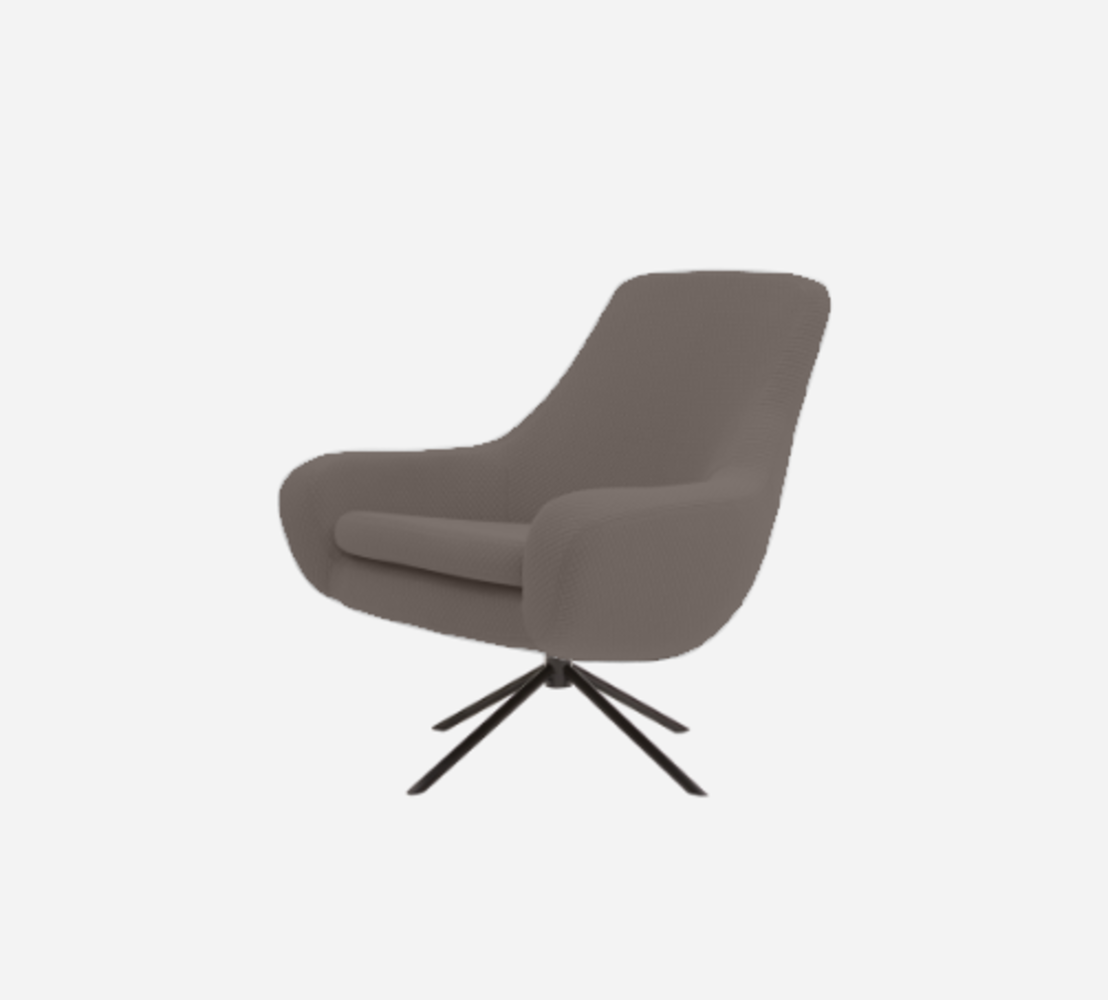Softline Noomi Lounge Sessel-Felt Melange - 300 Dark Brown