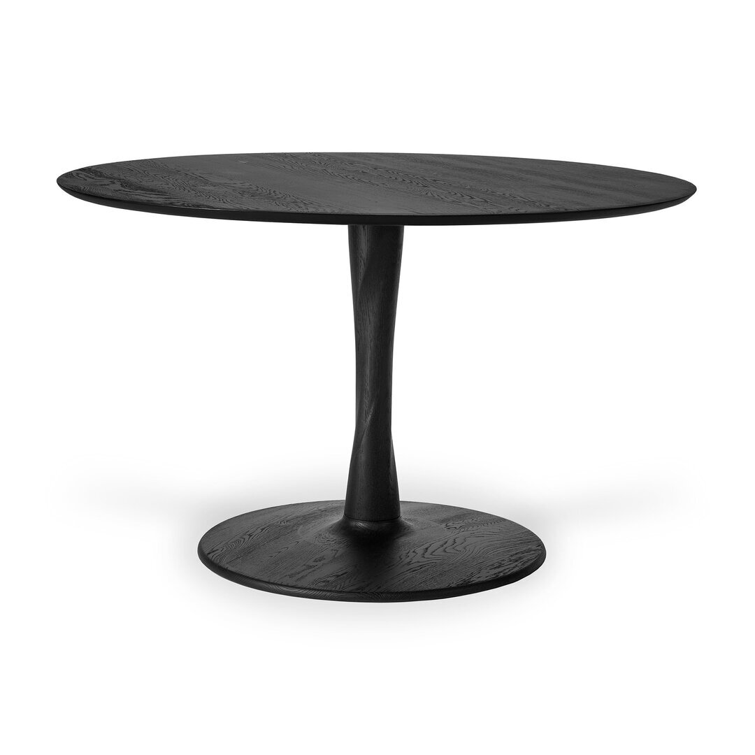Ethnicraft Oak Round Torsion Dining Table - Black 127 cm