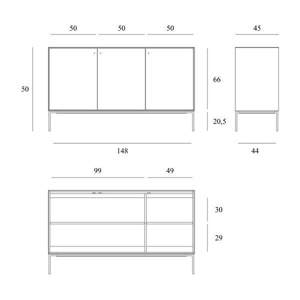 Ethnicraft Teak Grooves storage cupboard