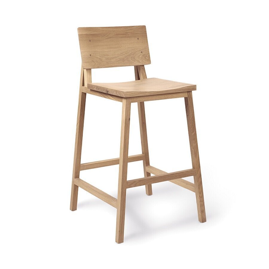 Ethnicraft Oak N3 Kitchen Counter Stool