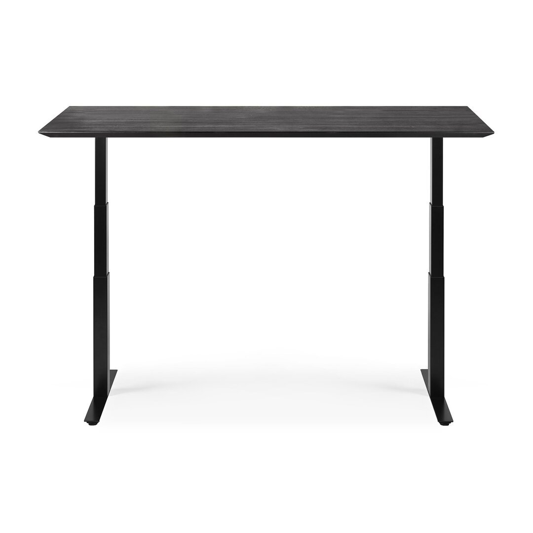 Ethnicraft Eiche Bok - verstellbarer Schreibtisch - Schwarz - B140 x H64 x T70 cm