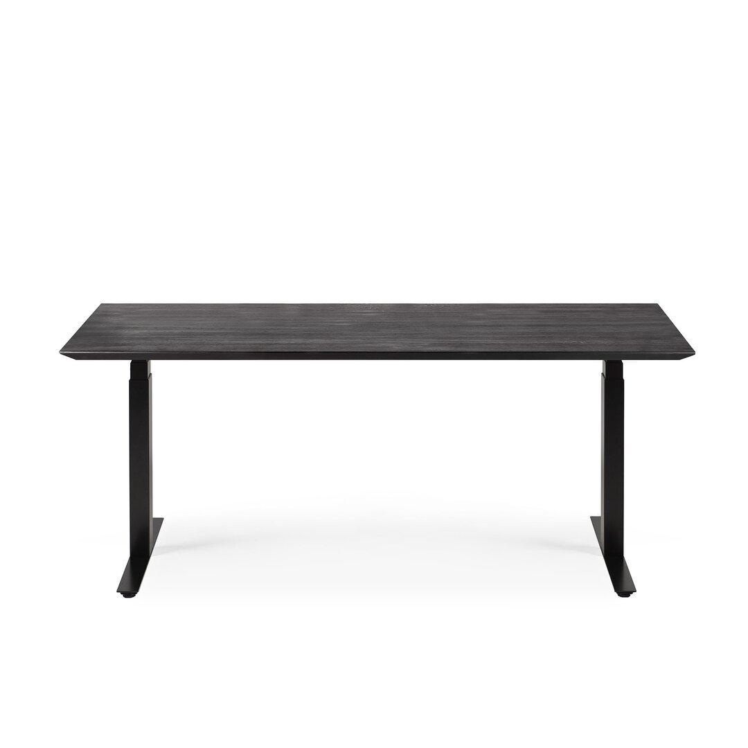 Ethnicraft Eiche Bok - verstellbarer Schreibtisch - Schwarz - B140 x H64 x T70 cm