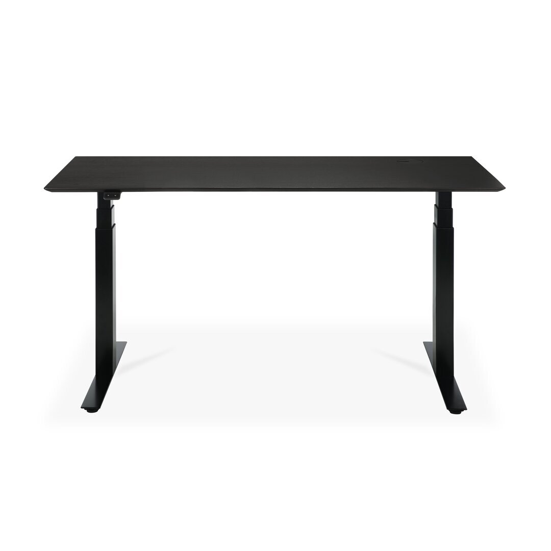 Ethnicraft Eiche Bok - verstellbarer Schreibtisch - Schwarz - B160 x H64 x T80 cm